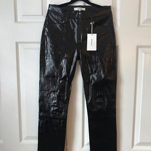 Frame Slick Leather Moto Pants
